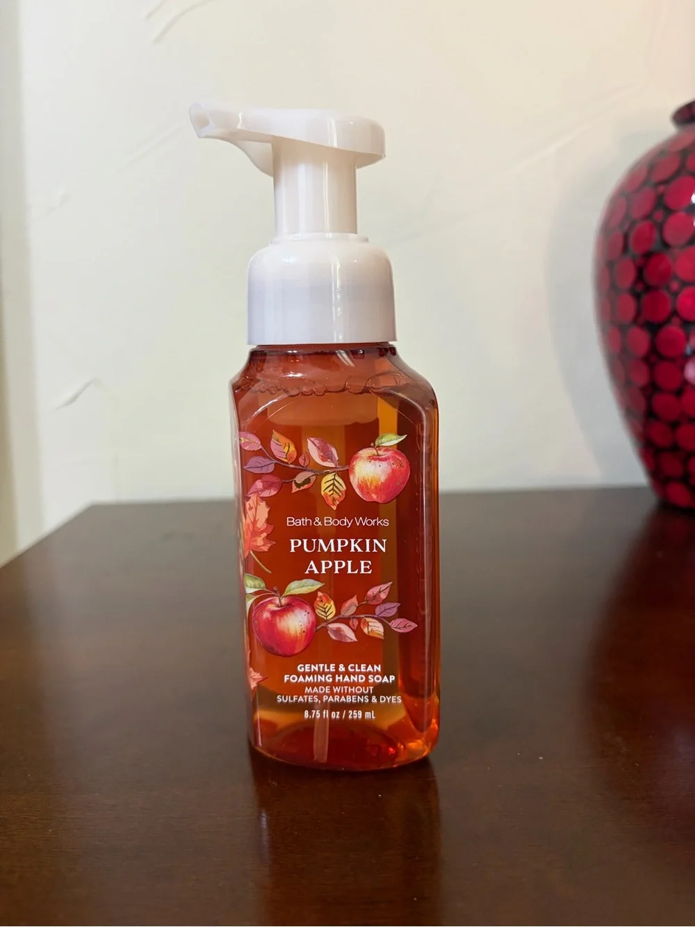 Bath & Body Works Pumpkin Apple Foaming Hand Soap & 3 Wick Candle Set
